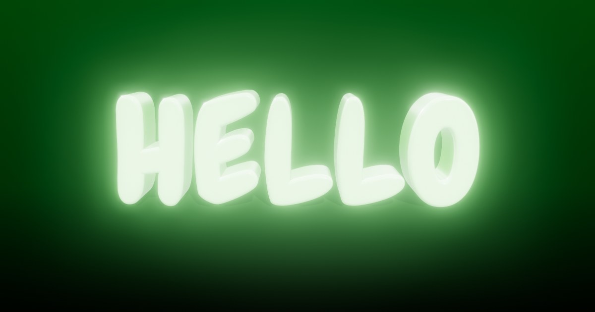 Hello 3D text effect