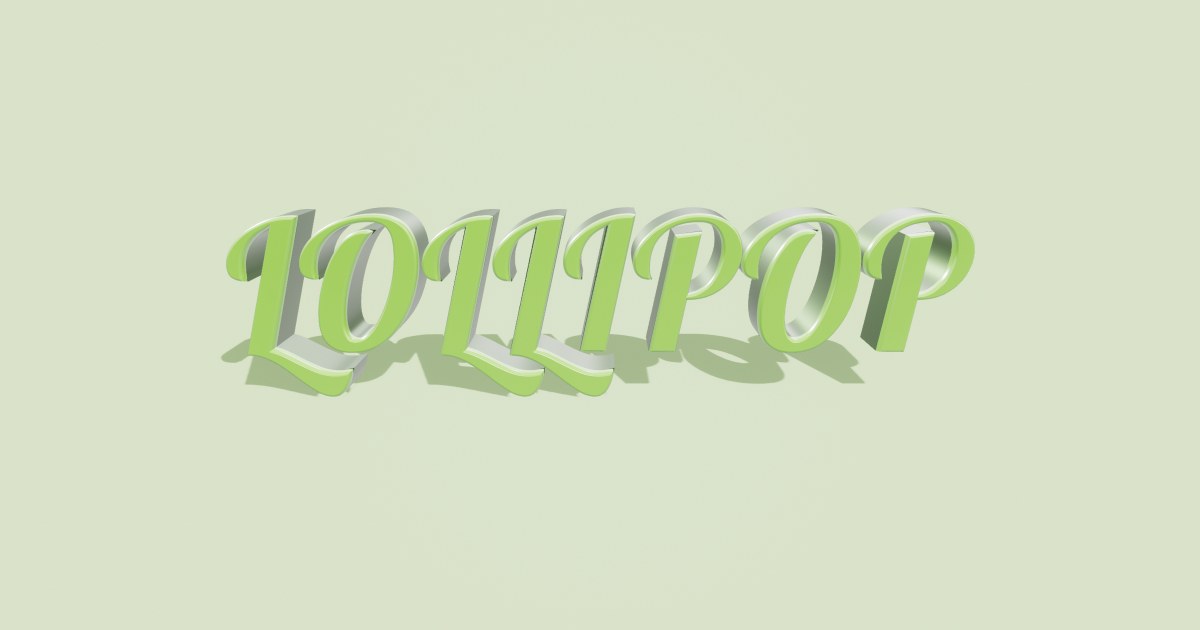 Lollipop 3D text effect