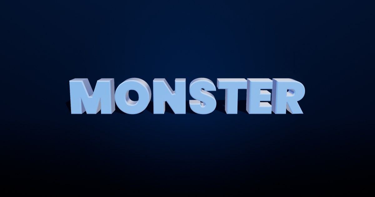 Monster 3D text effect