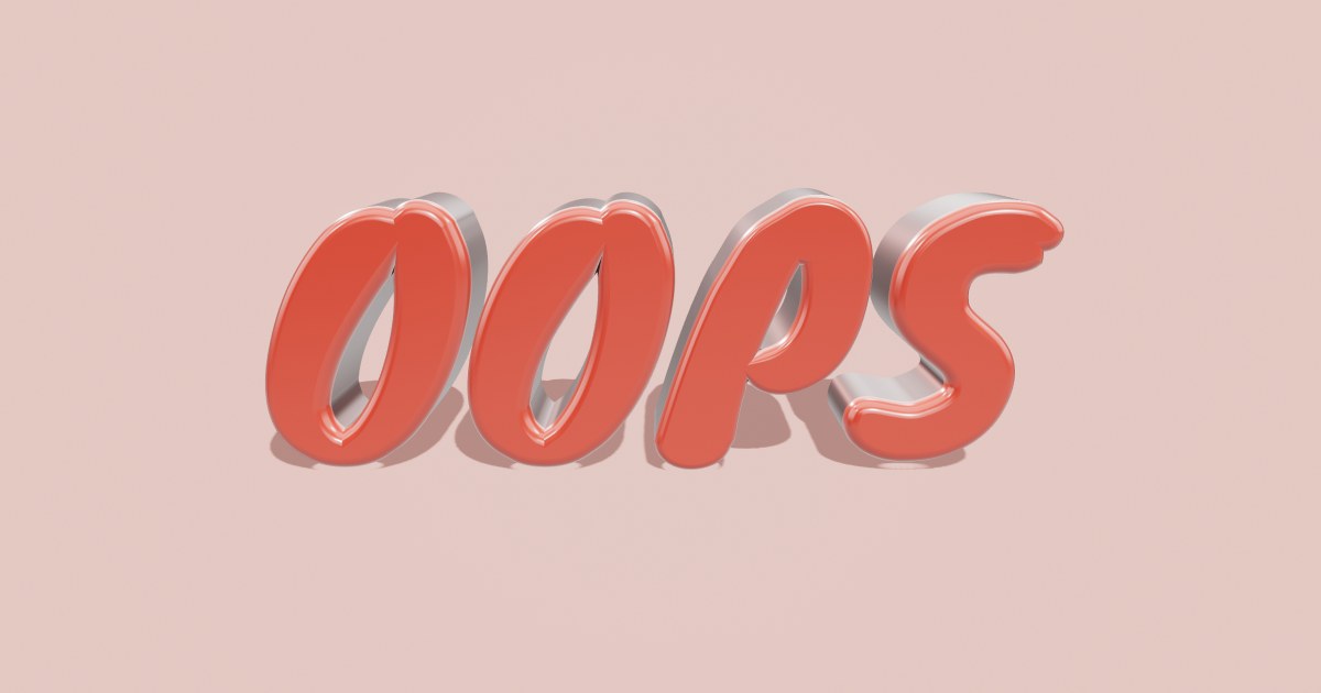Oops 3D text effect