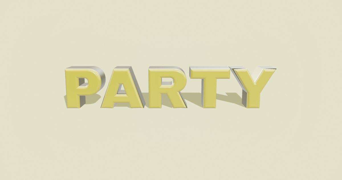 Party 3D text effect