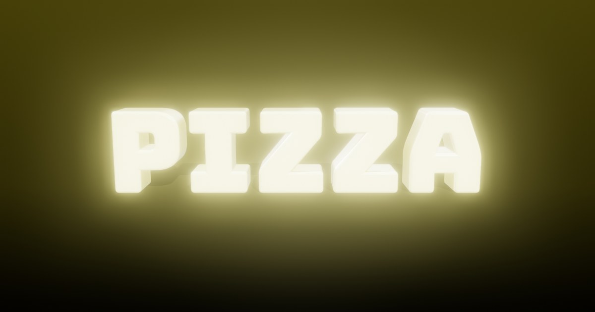 Pizza 3D text effect