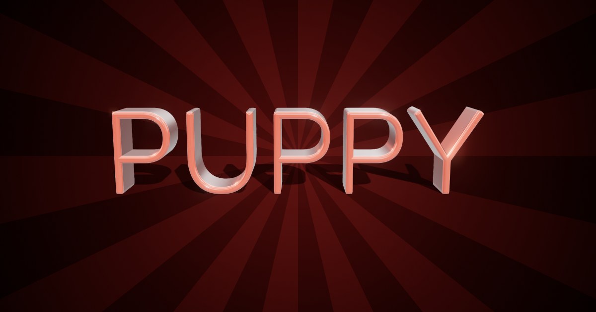 Puppy 3D text effect