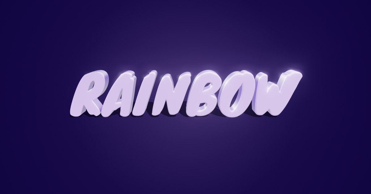Rainbow 3D text effect