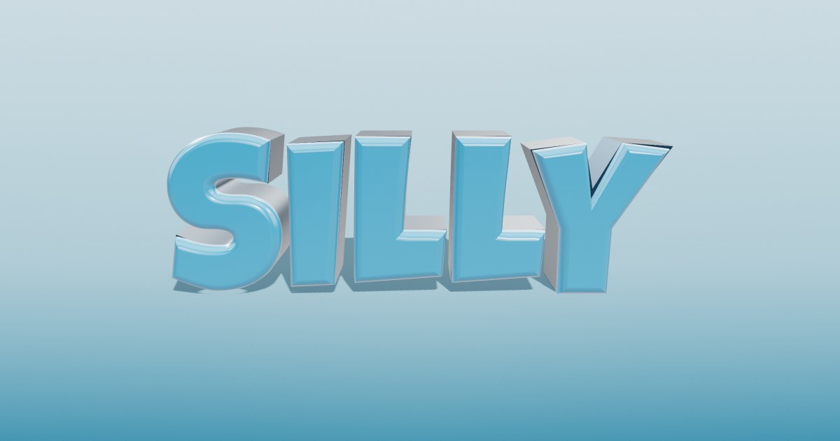 Silly 3D text effect