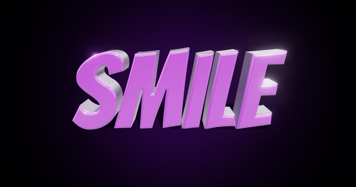 Smile 3D text effect