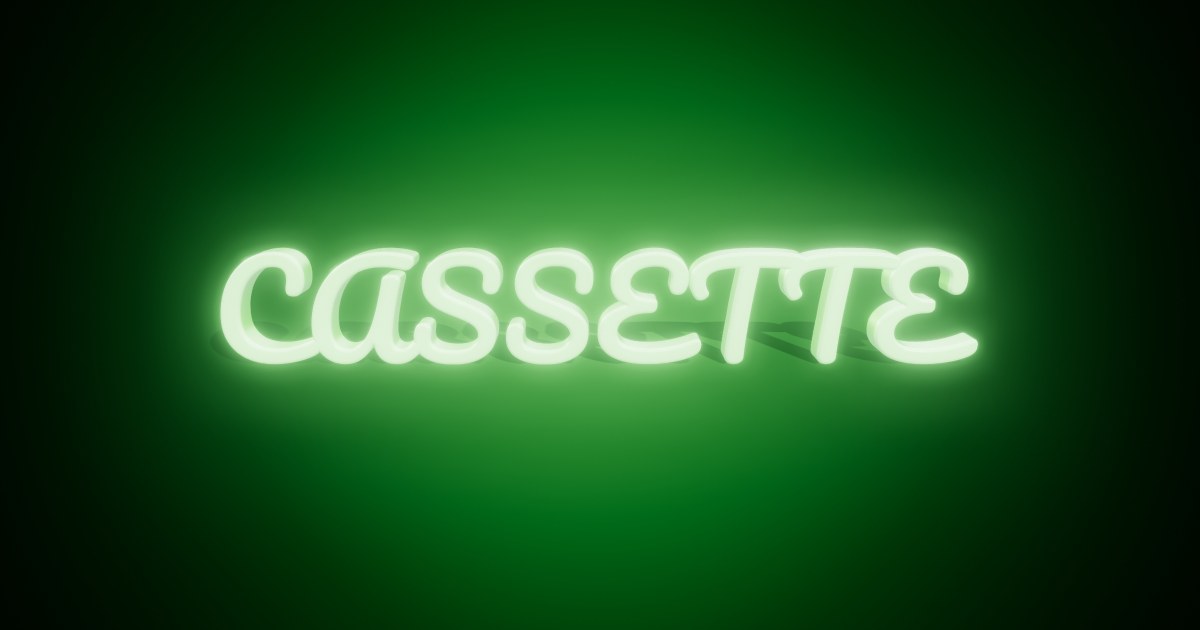 Cassette 3D text effect