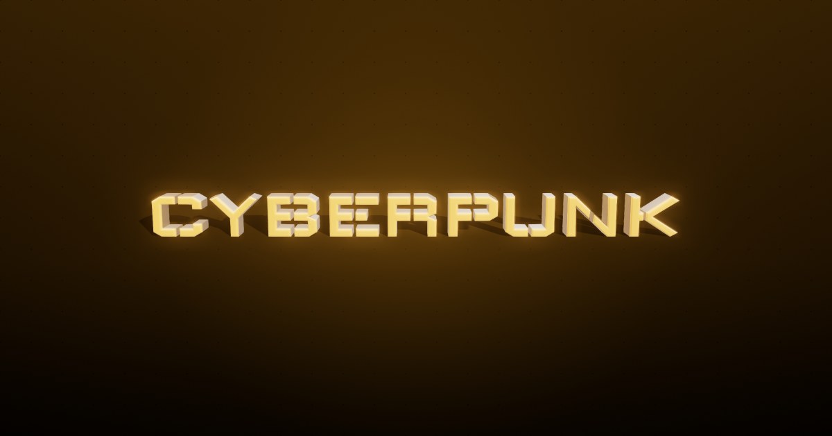 Cyberpunk 3D text effect