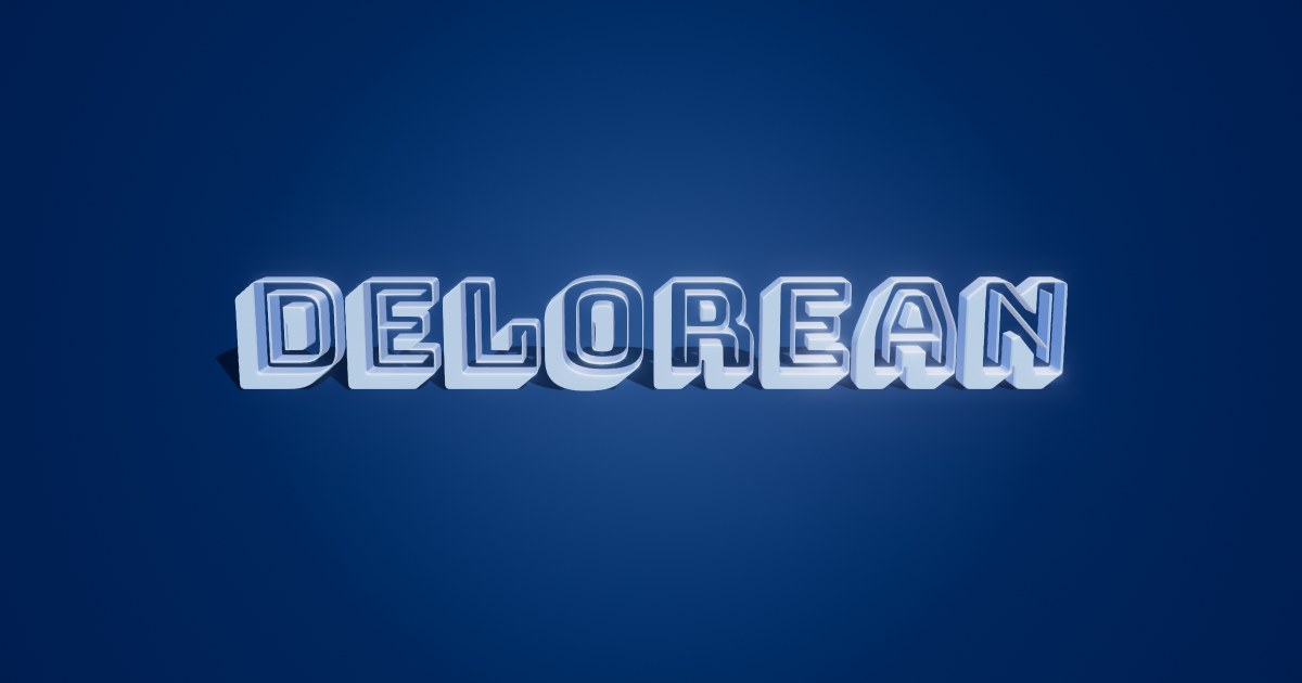 Delorean 3D text effect