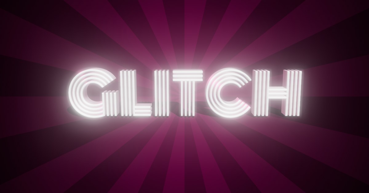 Glitch 3D text effect