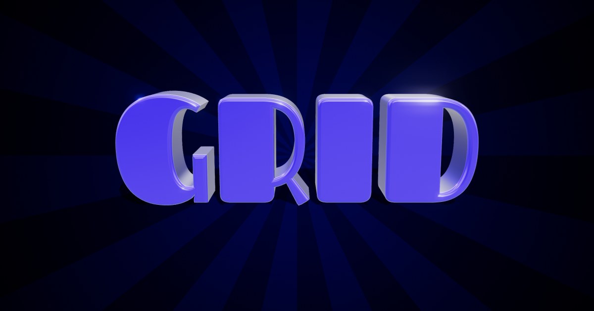 Grid 3D text effect