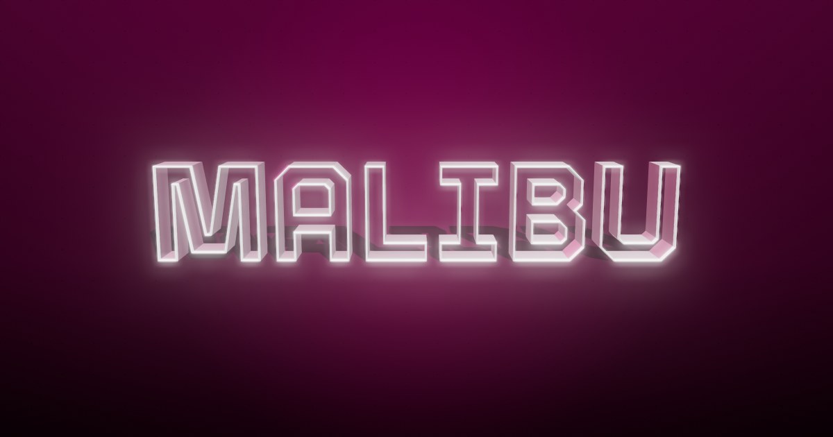 Malibu 3D text effect