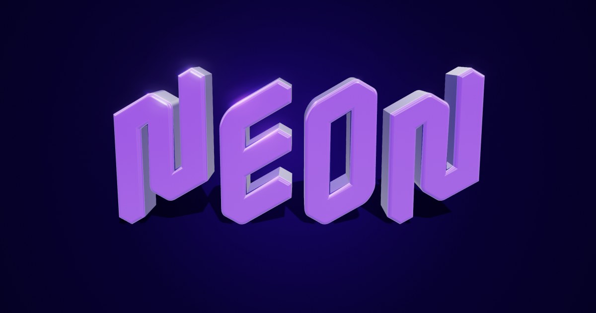 Neon 3D text effect