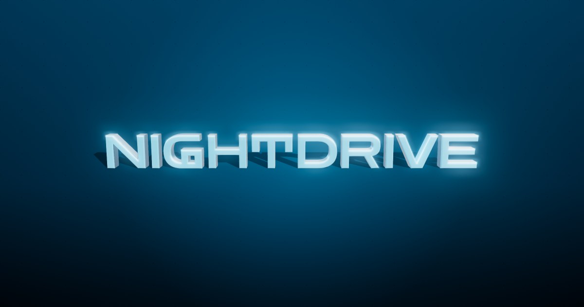 Nightdrive 3D text effect