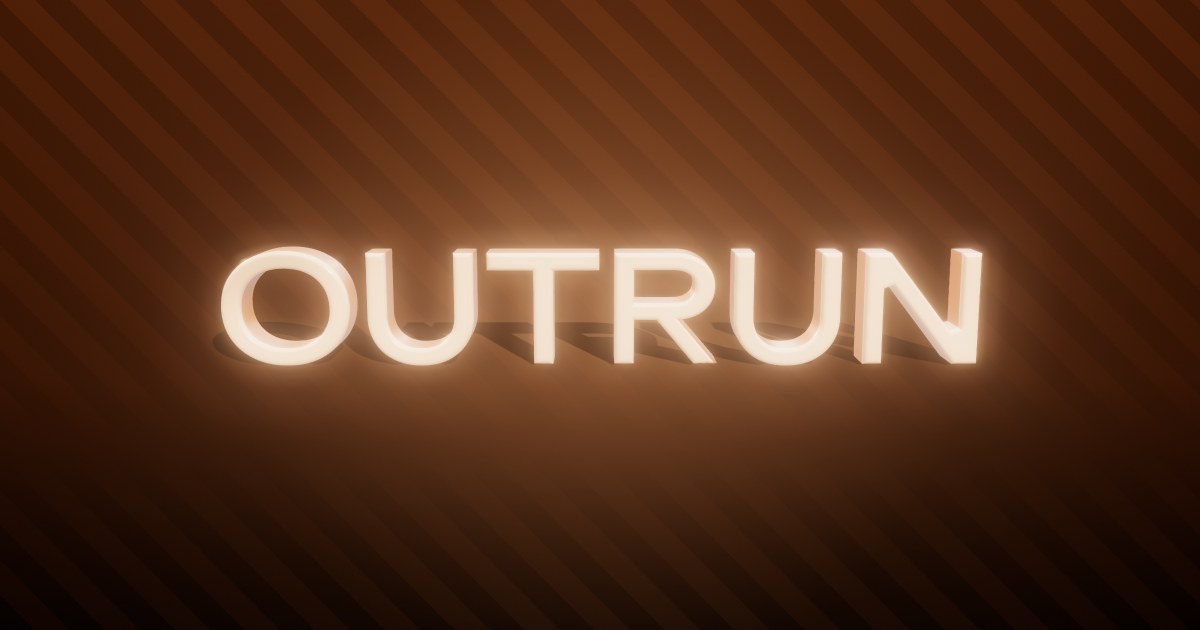 Outrun 3D text effect