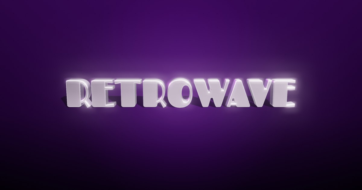 Retrowave 3D text effect