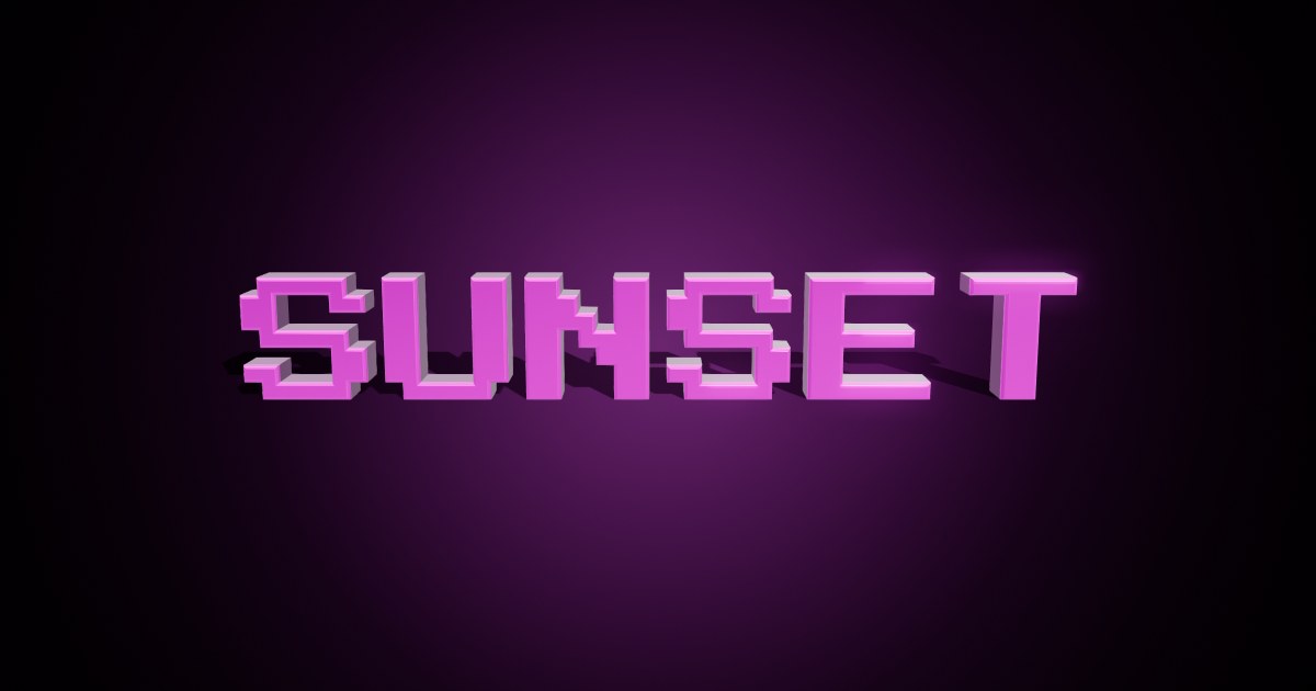 Sunset 3D text effect