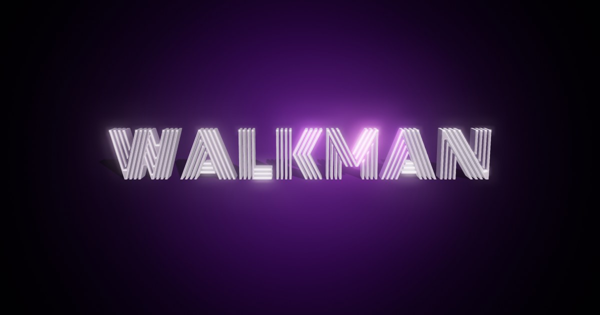 Walkman 3D text effect