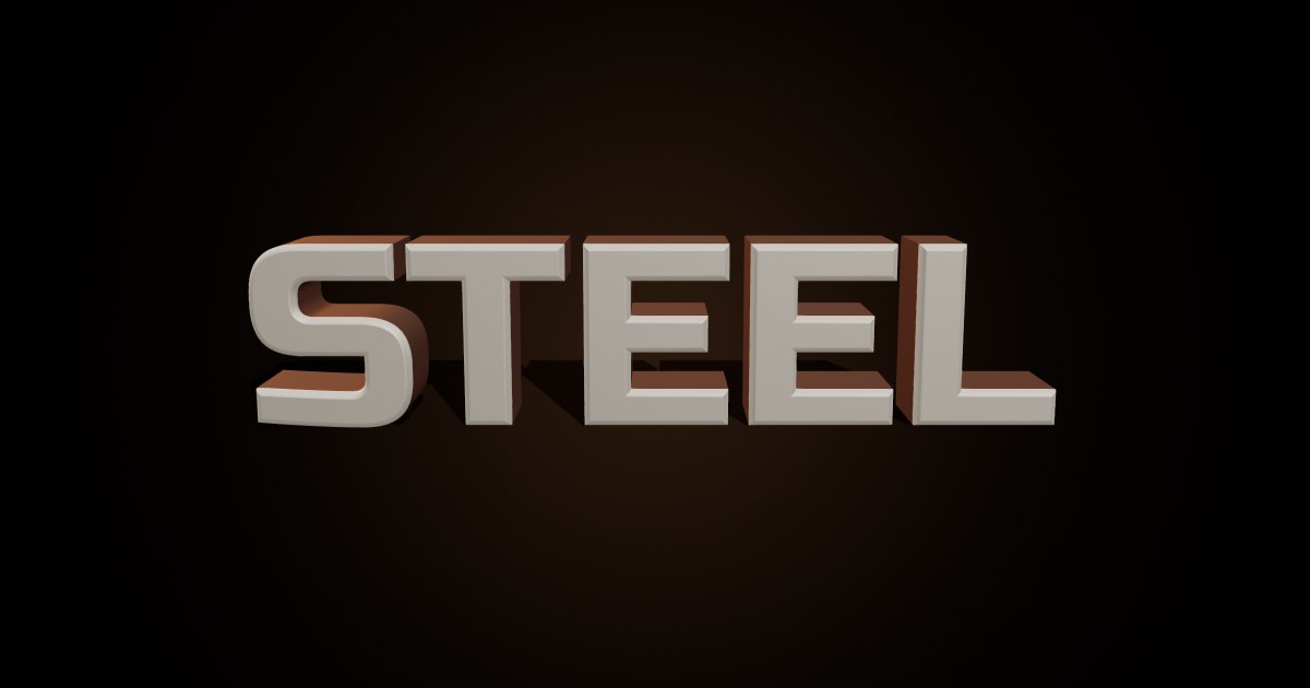 Rusty Steel 3D text effect