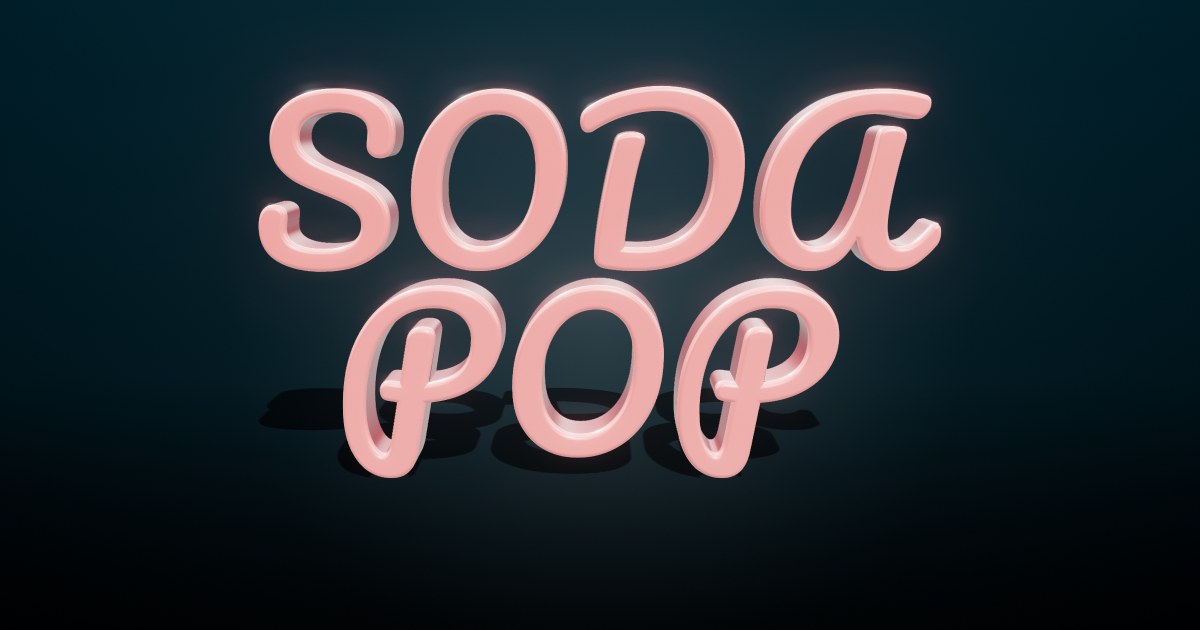 Soda Fountain 3D text effect