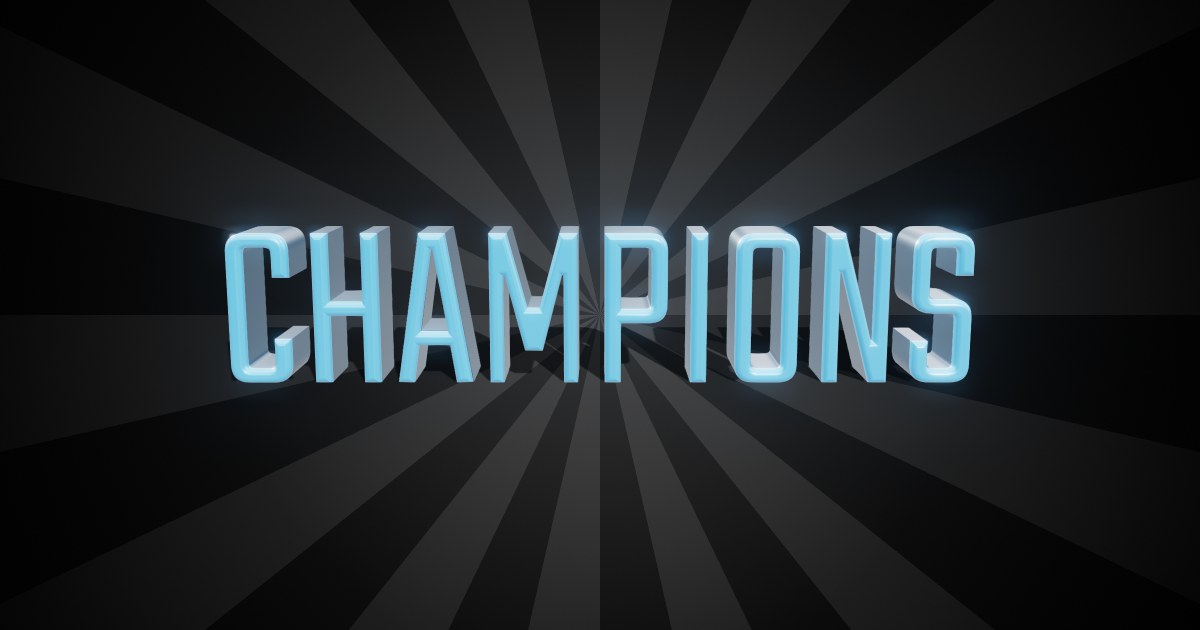 Champions 3D text effect