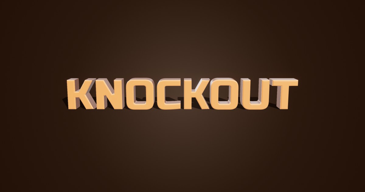 Knockout 3D text effect
