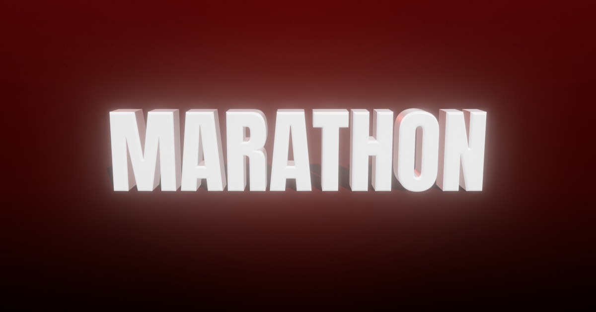Marathon 3D text effect