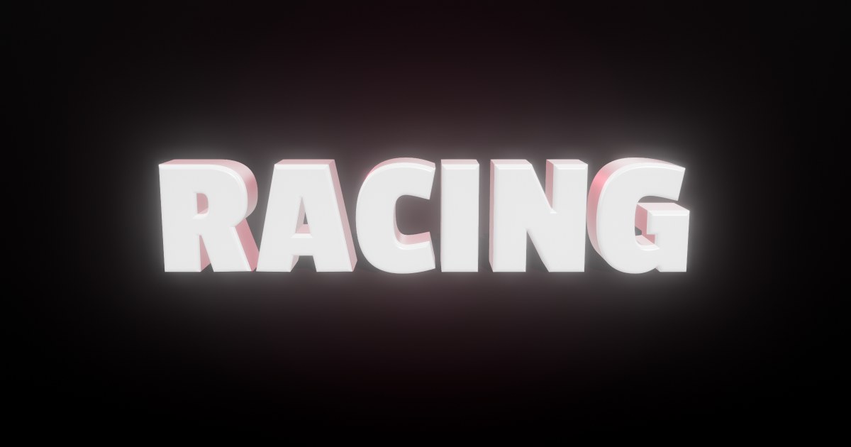 Racing 3D text effect