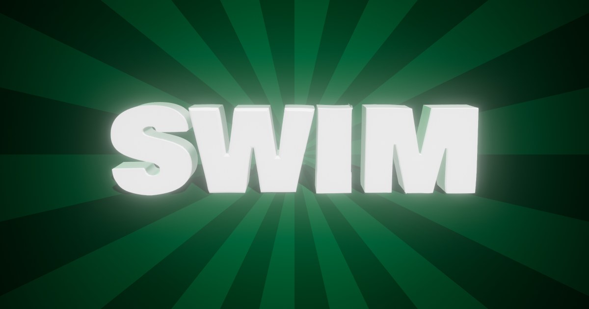 Swim 3D text effect