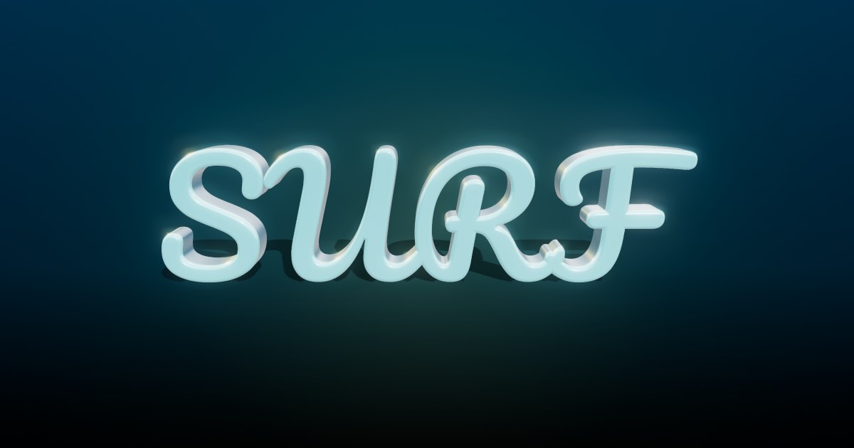 Surf Wave 3D text effect