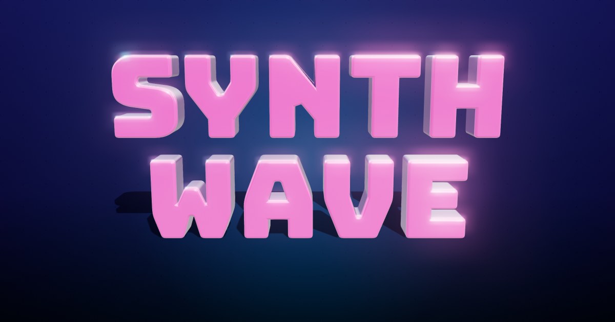 Synth Sunset 3D text effect