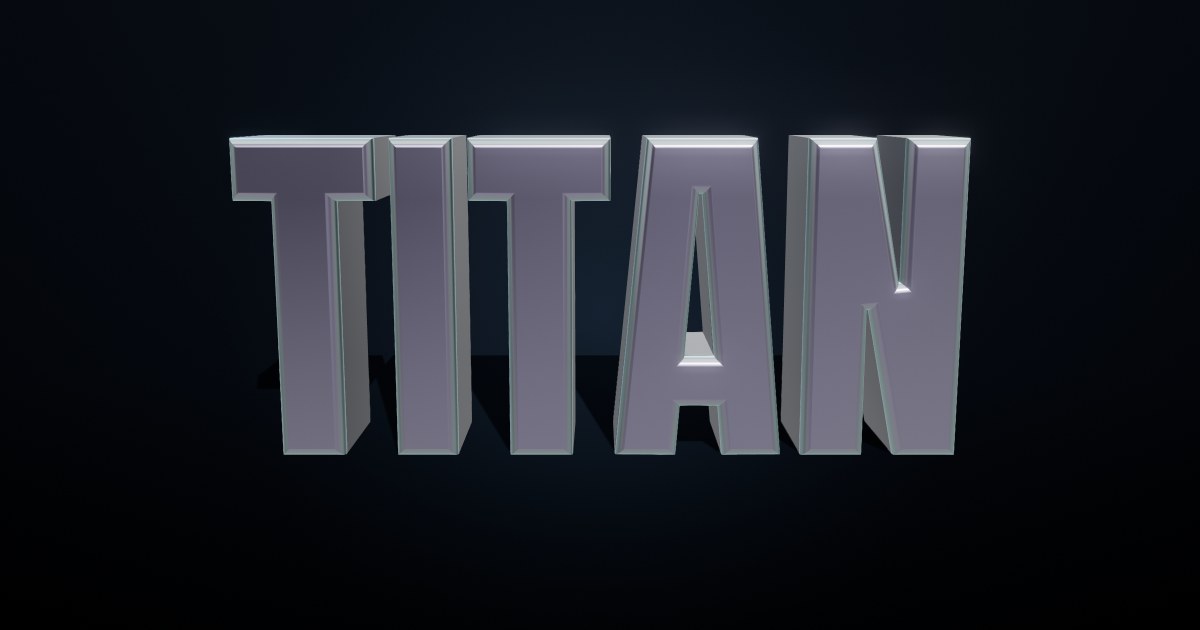 Titanium 3D text effect