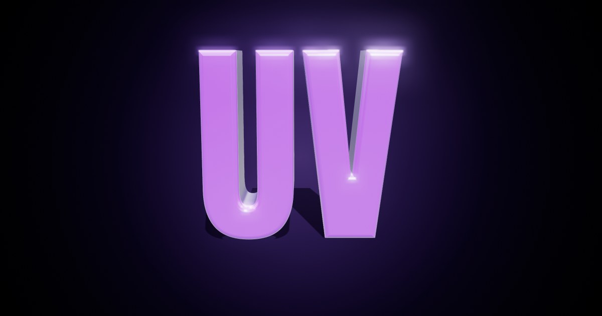 Ultraviolet 3D text effect