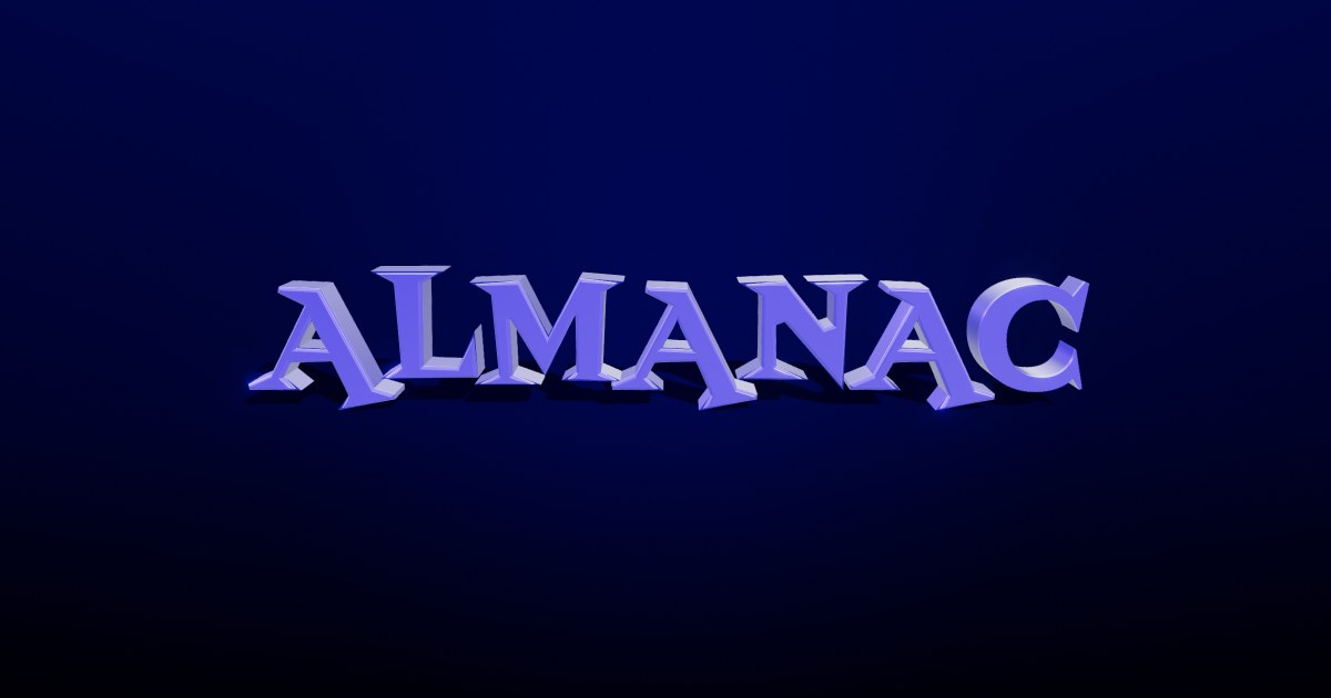 Almanac 3D text effect