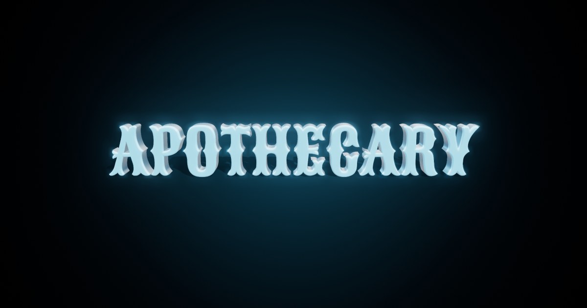 Apothecary 3D text effect