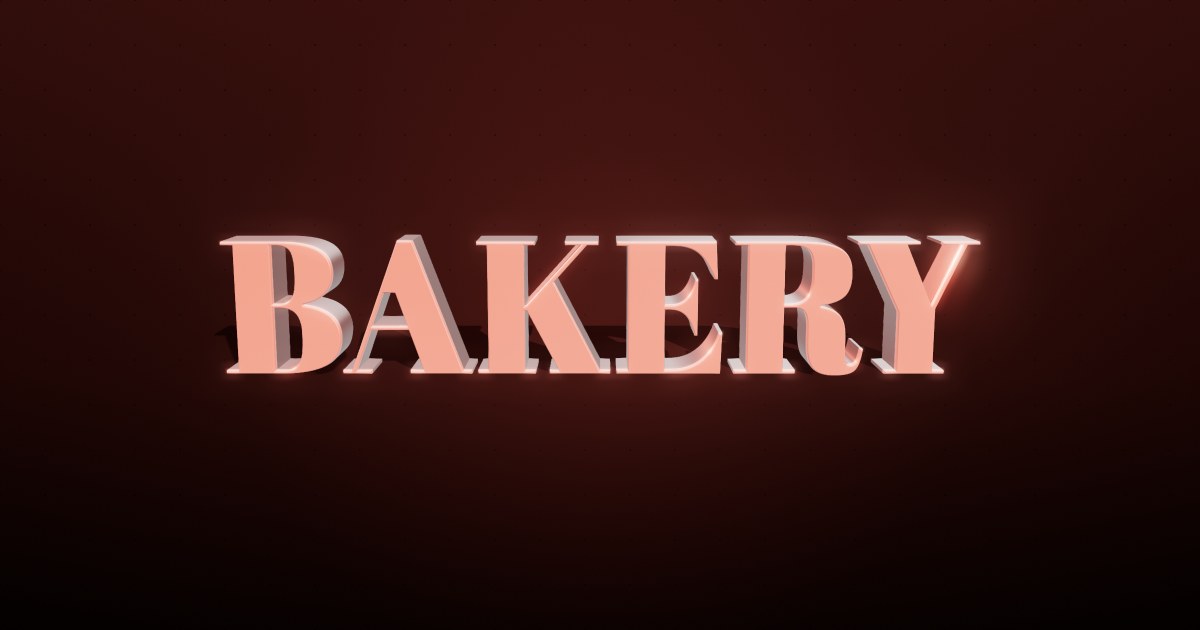 Bakery 3D text effect