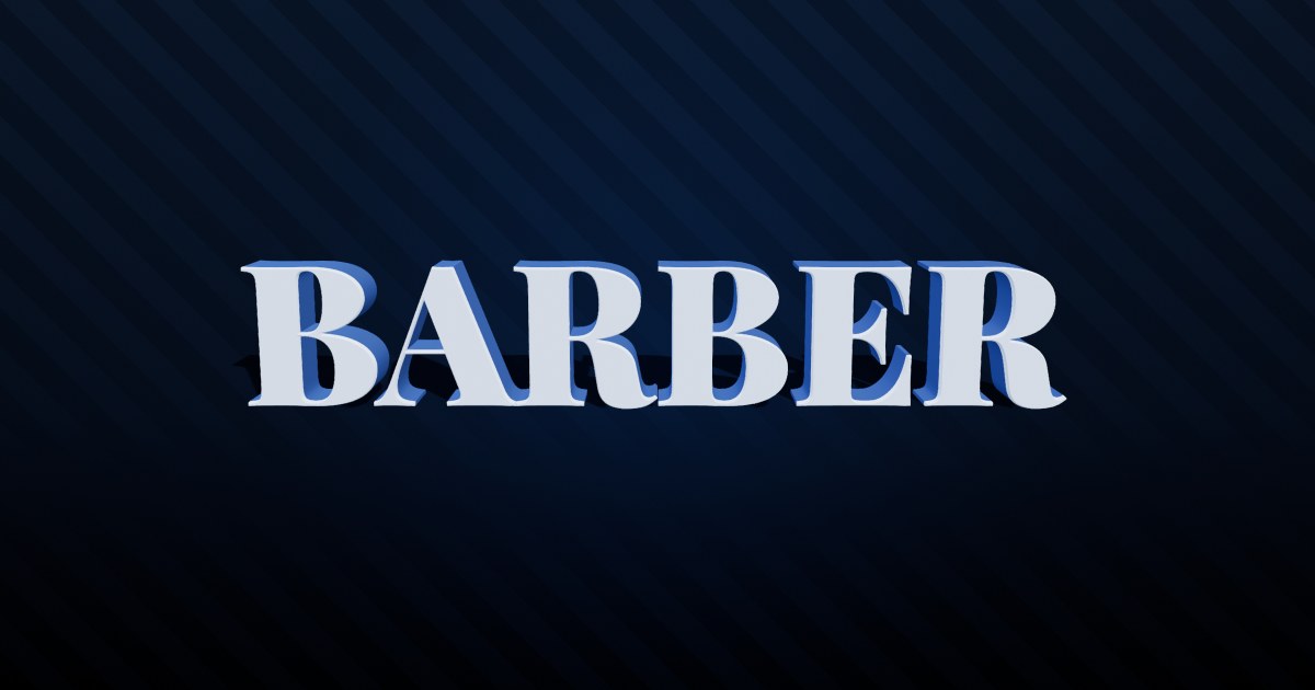 Barber 3D text effect