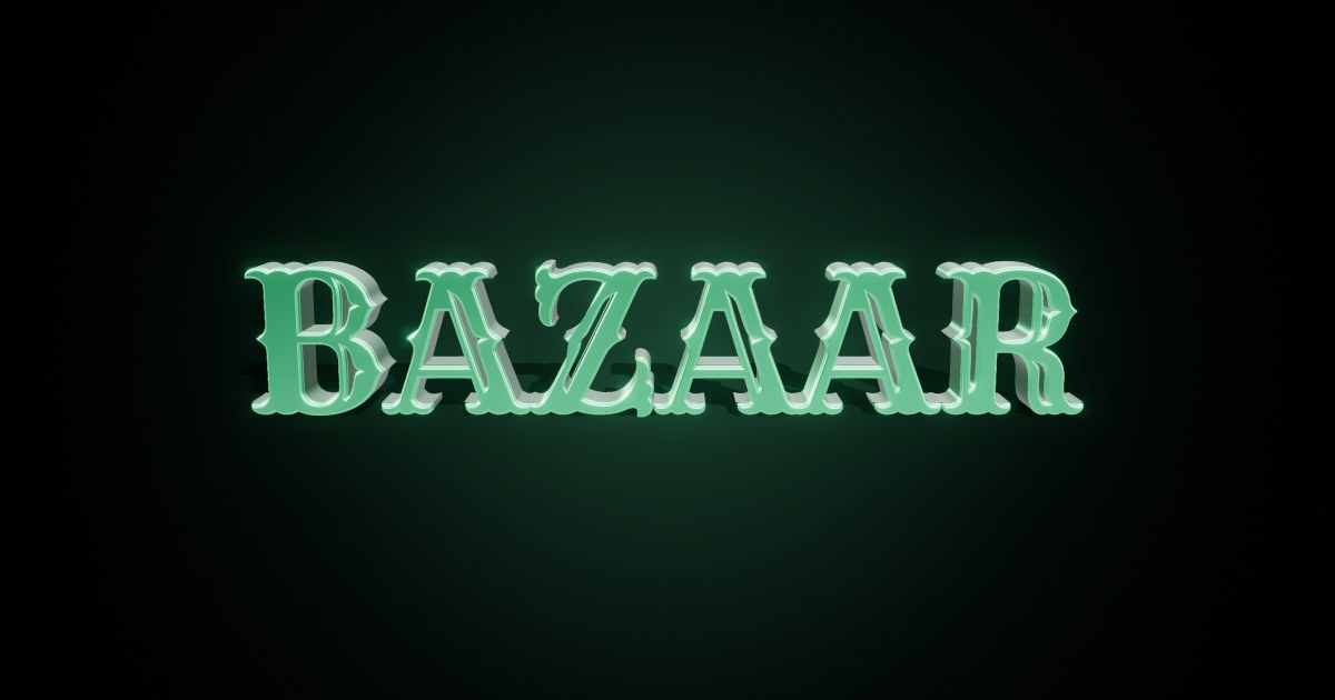 Bazaar 3D text effect