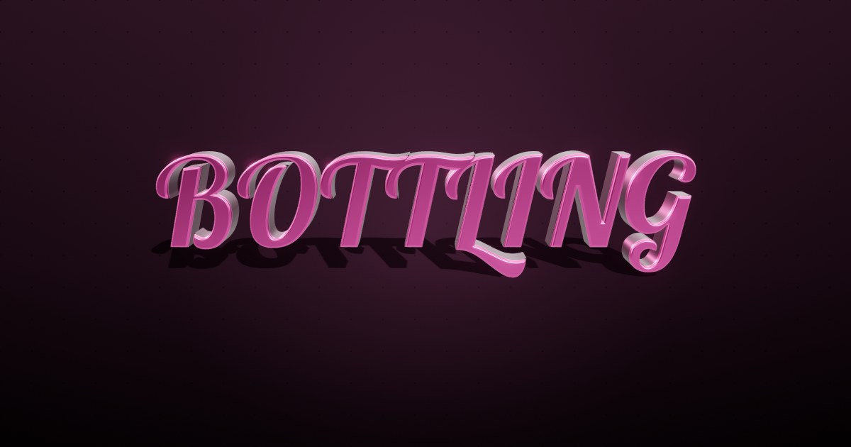 Bottling 3D text effect