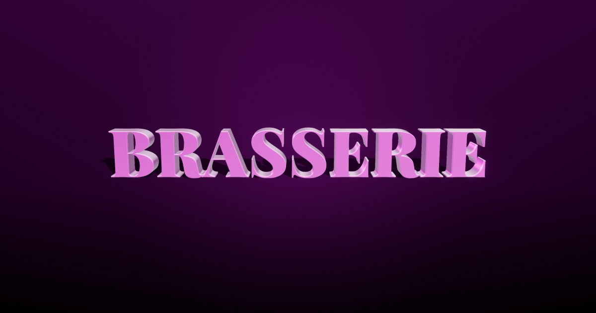 Brasserie 3D text effect