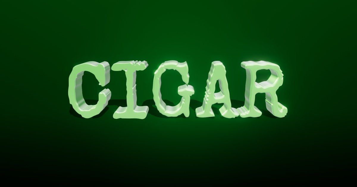 Cigar 3D text effect