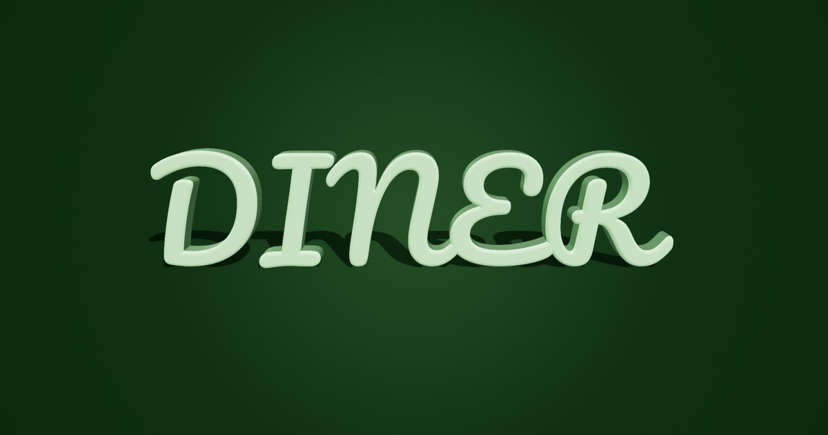 Diner 3D text effect