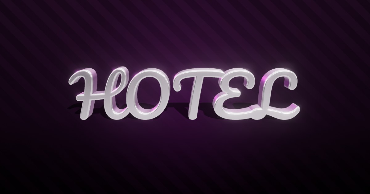 Hotel 3D text effect