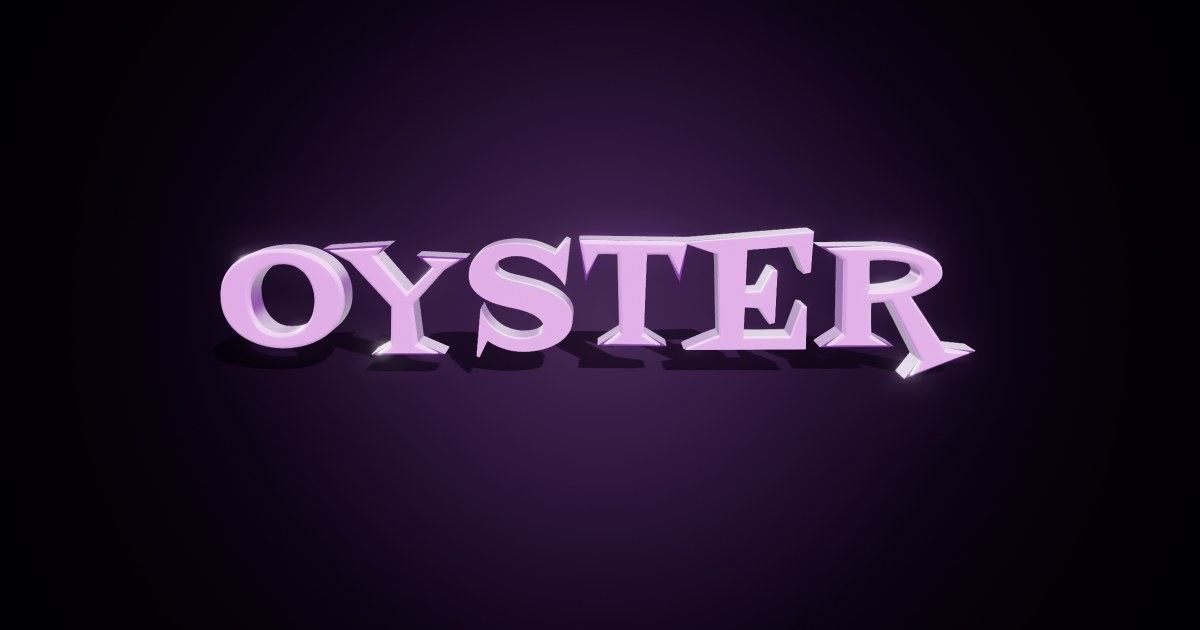 Oyster 3D text effect