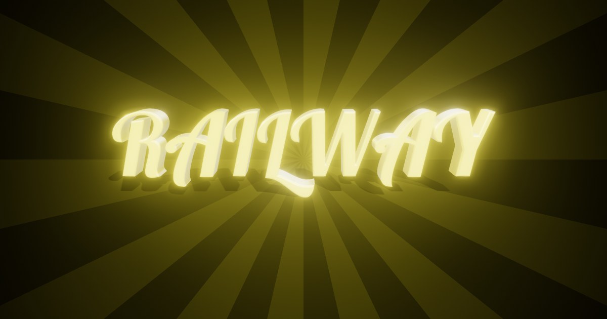 Railway 3D text effect